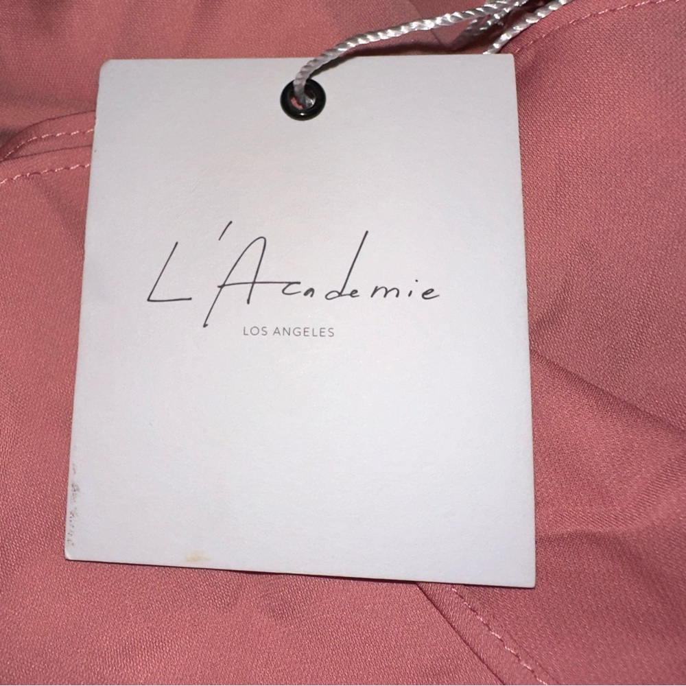 L'ACADEMIE Salmon Pink Off Shoulder Ruffle Bodysuit Straps Small - Picture 8 of 8